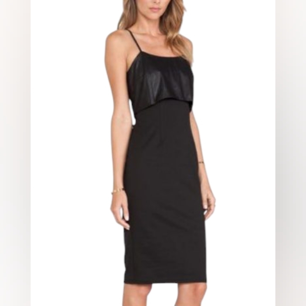BCBGeneration NWT “Shades of Grey” Midi Black Dress Size 10